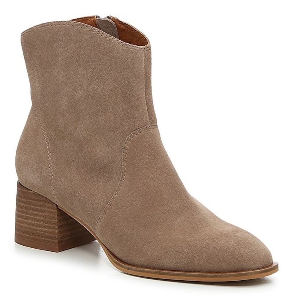 Lucky Brand Stonerock Ankle Boots Laidem beige real leather suede bootie size 8